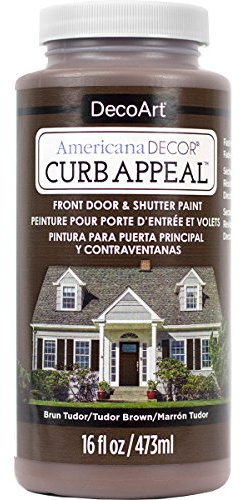 DecoArt Americana Décor Curb Appeal Door Jar Of Paint, Acrylic, Tudor Brown, 7 x 7 x 15 cm