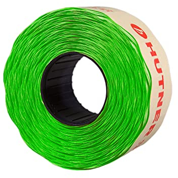 10 Rollen Preisetiketten 26x16 leucht-grün permanent | 11.000 Etiketten | Preisauszeichner Etiketten | Auszeichner Etiketten | HUTNER