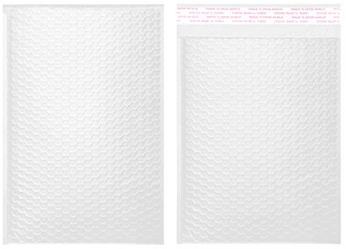 Yomuse 50pcs Padded Envelopes, 180mm x 260mm (7.1x10.2 Inch) Poly Bubble Mailers Self Seal, Waterproof Postal Bags for Mailing/Packaging (White)