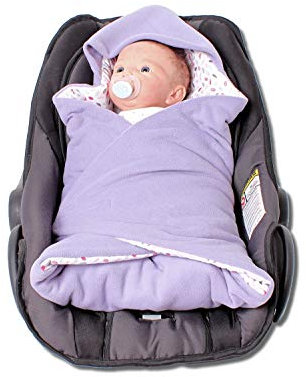 HOBEA-Germany Fußsack Einschlagdecke für die Babyschale Babyschalenfußsack Winter, Farben Winterdecken:Flieder mit Blättern