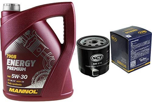 Filter Set Inspektionspaket 5 Liter MANNOL Motoröl Energy Premium 5W-30 API SN/CF SCT Germany Ölfilter