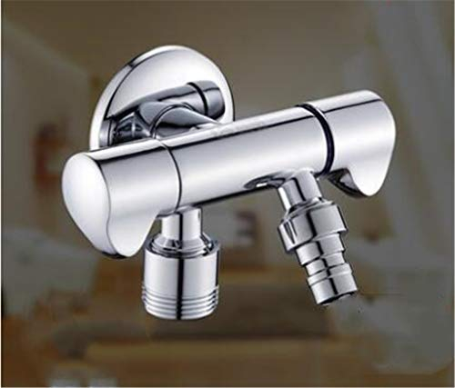 UZSYLE Chrom Fertig Doppelgebrauch Winkelventil Waschmaschine Messing 1∕2 Zoll Lätzchen Hahn Wasserhahn Außenhahn Füllventile Outdoor Garten Wasserhähne Bibcock, E.