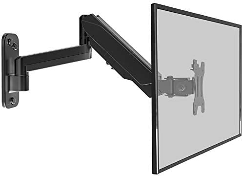 WORLDLIFT Monitor Arm Wall Mount Bracket for PC & TV - Fits Screens 17-32 Inches, Ergonomic Adjustable Gas Spring Single Arm Support 8 kg, VESA 75x75, 100x100 mm
