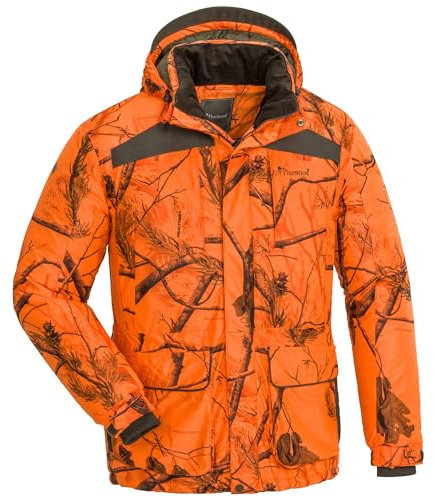 Pinewood Herren Abisko Camou 2.0 Jagd Jacke - Hunting Jagdjacke Orange mit innovativer Ultra-Body-Heat Technologie für extra Wärme - wind- und wasserdicht - verstellbare Passform