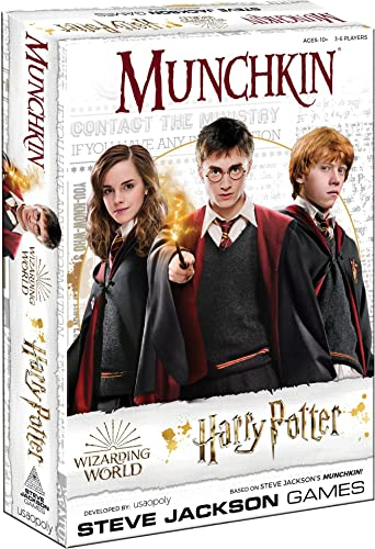The OP USAopoly - Munchkin Deluxe Harry Potter Card Game - Offiziell Lizenziertes Harry Potter Merchandise & Munchkin Spiel - Für 3-6 Spieler - Ab 11 Jahren - Englisch