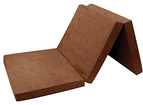 FORTISLINE - Klappmatratze 195x60x9cm - 3-teilige Faltmatratze - H2 Gästematratze - Camping Faltbare - Kamping Bett - Waschbar Bezug - Erwachsene Klappbar - Reisematratze - Schaumstoff Matratze