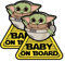 Niedlicher Vinyl-Aufkleber mit Aufschrift Baby Yoda on Board, für Auto oder LKW, für Autos, Fenster oder Stoßstange, 2 Stück