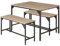 TecTake® Conjunto de Mesa y Bancos, Estilo Industrial Minimalista, Mesa de Comedor con Banco, Muebles para Salón y Cocina, Marco de Acero y Madera con Revestimiento en Polvo, Fácil Montaje - Claro