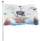 Drapeau décoratif de jardin, bannière de cour, motif bateau à voile, pirate enfantin, toutes saisons, drapeau de bienvenue, décoration à suspendre 90 x 150 cm