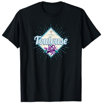 Toulouse Stadt Frankreich Retro Veilchen Vintage Souvenir T-Shirt
