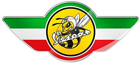 AYBAL für Piaggio Vespa 3D Motorrad Aufkleber Italien Flagge Biene Flügel (Farbe: Natürlich)