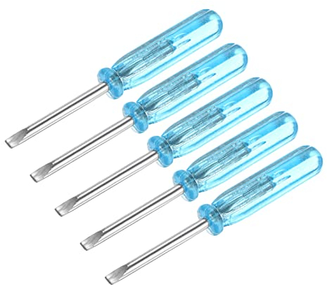 sourcing map Mini Fendue Tournevis, 2.0mm Plat Tête 45mm Longueur pour Petit Appareils électroménagers Réparation, 5 Pcs