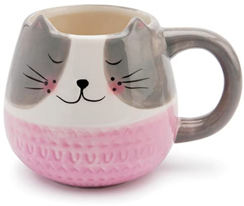 Mousehouse Gifts Adorable Fun, Unique Animal-Tastic Mugs for Women/Men/Kids (Grey Cat)