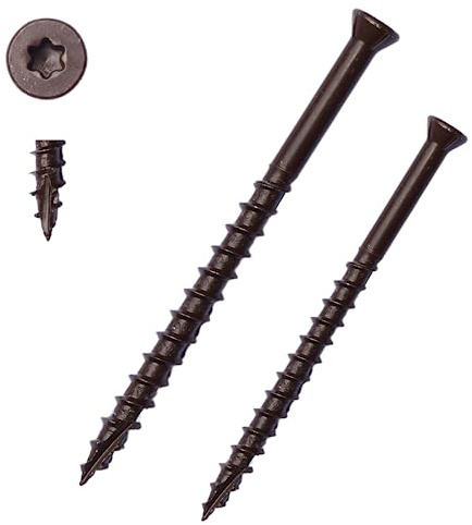 Holzschrauben 5x70mm TORX-Profil 250Stck. mit verkleinertem (60°) Kopf, Spanplattenschrauben, Senkkopfschrauben, Terrasenschrauben, braune Ruspert Anti-Korrosionsbeschichtung (5 x70 mm (250 Stck.))