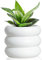 Cusmation Maceta moderna de 4.7 pulgadas, maceta de cerámica blanca esmaltada para plantas suculentas únicas de interior, maceta con agujeros de drenaje, porcelana de burbujas pequeñas para plantas de