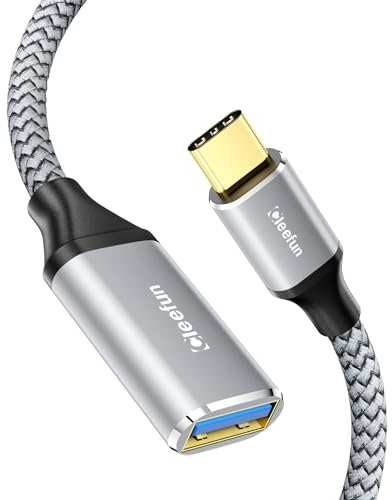 CLEEFUN Cable Adaptateur USB C vers USB A 1M, USB 3.0 5Gbps Cable OTG USB C, Type C Mâle vers USB A Femelle pour iPhone 15 Plus 15 Pro Max, Galaxy S24 S23 S22, MacBook Pro/Air, iPad Pro