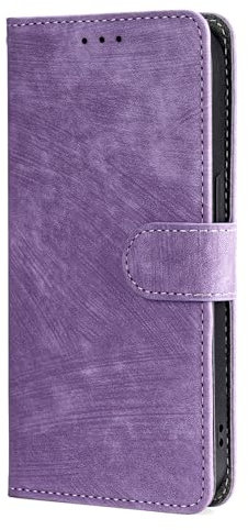 TEYYOS Klapp Handyhülle für ZTE Blade V50 Vita, RFID Funktion Handyhülle, PU Leder Hülle mit 3 Kartenfächer, Schutzhülle Case Tasche Magnetverschluss Flip Cover - Lila