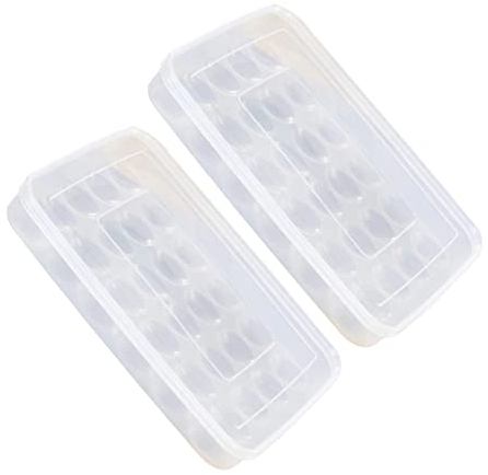 KOMBIUDA 2pcs Egg Tray Storage Organiser Large Capacity Freezer Egg Organizer Holder