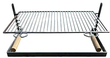 GRIGLIA BISTECCHIERA PER BARBECUE IN FERRO GRATICOLA PESANTE 70X45CM REGOLABILE IN ALTEZZA