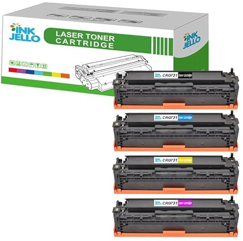 Inkjello CRG 731 Tonerkartusche Ersatz für Canon i-SENSYS LBP7100 LBP7100Cn LBP7110 LBP7110Cw MF623Cn MF628Cw MF8230Cn MF8280Cw B/C/M/Y, 4 Stück