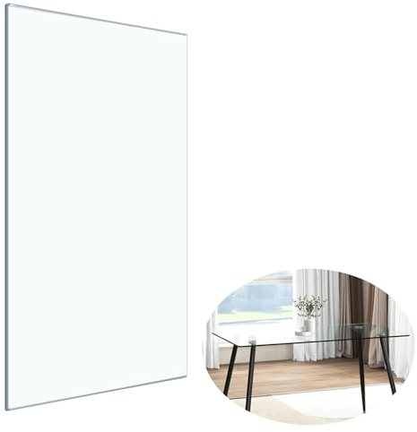 Glasplatte Eckig Tischplatte Wetterfest Gehärtetes Glas für Esstisch, Outdoor Glastisch Einfach Zu Säubern, Tempered Glass DIY Table, Tisch Glasplatte Ersatzteil, Tisch Glasplatte ( Size : 100x80cm )