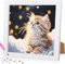Diamond Painting Kinder mit Rahmen, 5D Katze Diamant Painting Bilder Kinder, DlY Cartoon Diamond Painting Set, Geeignet für dieMobeldekoration 18x18cm