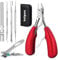 totpuc Nail Clippers for Thick Nails, Toenail Clippers for Thick Nails for Seniors 6 Pcs Pedicure Sets for Feet Professional Pedicure Tool for Home & Travel (Red)