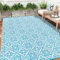Enyhom Große Outdoor Teppich Für Garten 240x300cm Wasserdicht Terrasse Drucken Wendbarer Matte RV Camping Teppich Kunststoff Stroh Teppiche Für Balkon Deck Hinterhof Veranda Strand