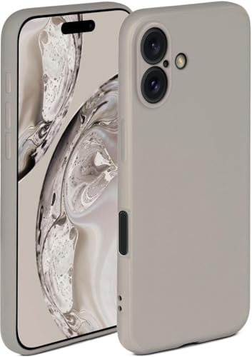 ONEFLOW Soft Case für iPhone 16 Hülle aus Silikon mit Kameraschutz, Silikonhülle mit erhöhtem Schutz fürs Display, Backcover Schutzhülle, weiche Handyhülle, Taupe