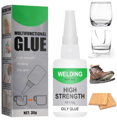 2024 Upgraded Super Glue, Superglue, Oily Glue, Strong Glue, Wood Glue, Fabric Glue, Welding High-Strength Oily Glue Powerful Universal Glue for Metal,Plastic,Wood,Ceramic,Leather,Jade And So On (1)