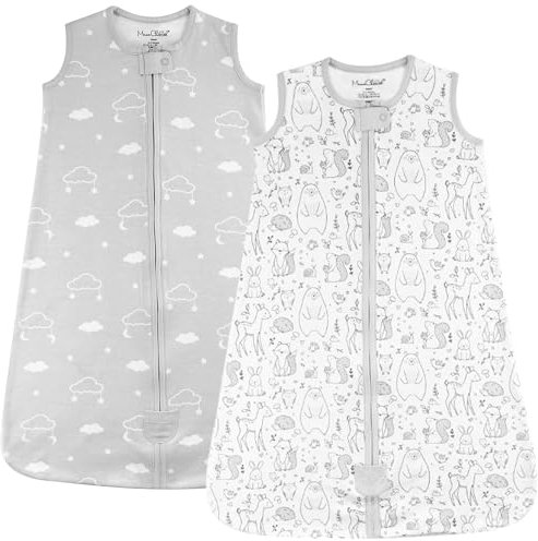 Mama Cheetah Baby Schlafsack 2,5 TOG, Bio-Baumwolle Baby tragbare Decke mit Zwei-Wege-Reißverschluss, Swaddle Übergang Baby Schlafsack für Neugeborene Säugling Kleinkind Junge Mädchen, 6-12 Monate