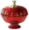 DimyFew Bear Figurine Lid Fruit Bowl on Pedestal with Lid, Decorative Pedestal Fruit Bowl, 9.4x10inch Removable Base for Party Wedding Vegetable Dessert Candy Snacks, Red