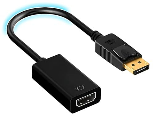 4K DisplayPort to HDMI Adapter- DP Male to HDMI Female Cable-Gold Plated Display Port to HDMI Monitor Converter Compatible with Computer, Desktop, Laptop, PC, Projector