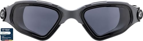 Cressi Clear Eyes Silikon-Schwimmbrille - Ergo-Sitz zum Schwimmen - Antibeschlag für Triathlon - UV-Schutz Schwimmbrille Damen & Herren - Schwarz/Grau Rauchgläser - Einheitsgröße