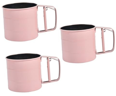 Cabilock 3 Pcs Mesh Flour Sifter Microwave Sieve Dustproof Robot Manual Sieve Cookie Baking Kit Screens Spoon Gooseneck Phone Tea Strainer Dough Kneader Hand-Crank Sieve Maker Pink