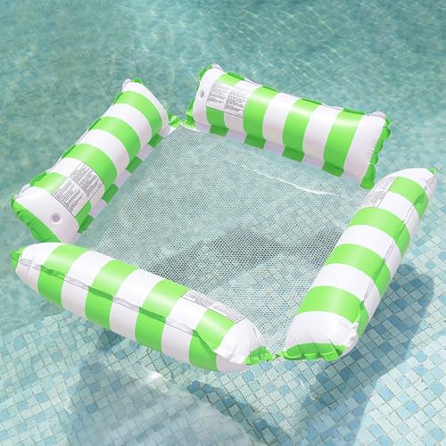 Luftmatratze Pool,Aufblasbare Wasserhängematte,Wassermatratze,4 in 1 Wasserspielzeug Wasserhängematte,Aufblasbarer Sessel,Wasserstuhl mit Rückenlehne und Armlehnen,Loungesessel Pool