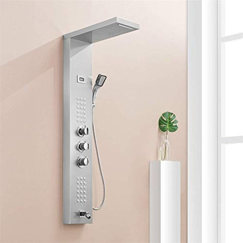 HTTGDGDH Thermostatische Duschsäule, Körpermassage, Warm- Und Kaltwasser-Duschpaneel, Wasserhahn Mit Digitaler Temperaturanzeige, Duschpaneel, B（A）