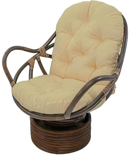 Sillón mecedor Plegable para Exterior, sillón de Patio, cojín de Repuesto para Mecedora giratoria de ratán, cojín de balancín Suave y Duradero para Interior, para Mayor Comodidad y Estilo, p