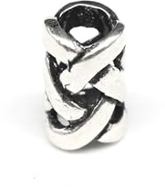 Drachensilber Bartperle 925 Silber keltisch Bartschmuck Keltischer Knoten geflochten Wikinger Haarschmuck Perle Herren Damen Haarperle Sterlingsilber Schmuck