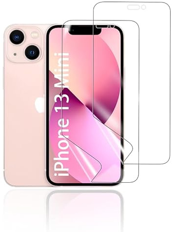 KoasVonson [2 Stück Hydrogel Displayschutzfolie für iPhone 13 Mini, TPU Schutzfolie HD Klar, Vollständige Abdeckung, Fingerabdruck-ID Unterstützt, Kratzfest, Kein Panzerglas