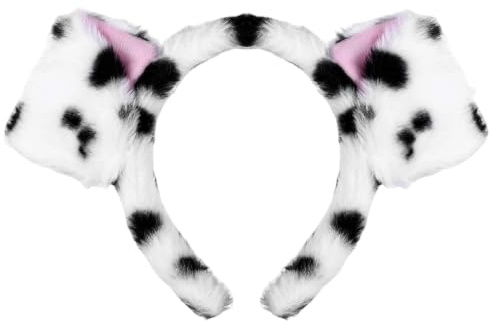 AIWXEEU Bandeau Dalmatien, Bandeau Oreilles Chien Dalmatien, Bandeaus Oreilles Dalmatiens, Serre Tete Maquillage, pour GarçOn Fille et Adultes Costume Cosplay Halloween