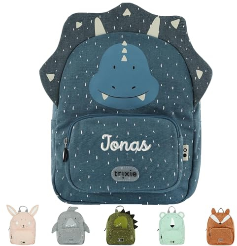 upstitch studio Trixie Kinderrucksack mit Namen personalisiert bestickt (Triceratops, Rucksack KLEIN/SMALL)