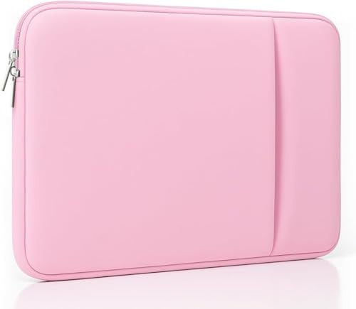 Laptop-Hülle für MacBook Neo/Air/Pro 13 Zoll (A18 Pro Chip, 2026) A3404 mit 2 Taschen Tablet Tasche Schutzhülle Case (Rosa)