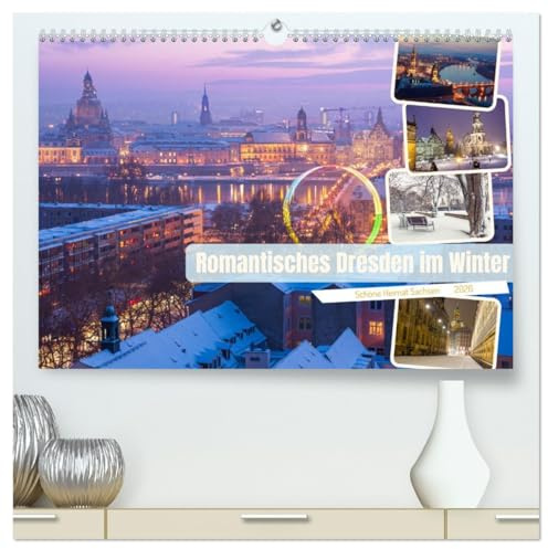Romantisches Dresden im Winter (hochwertiger Premium Wandkalender 2026 DIN A2 quer), Kunstdruck in Hochglanz: Winterzauber in der romantischen Dresdner Altstadt (CALVENDO Orte)