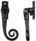Monkey Tail Fastener Lockable with Key - Left Hand - Black