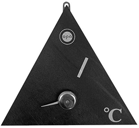 SudoreWell® Sauna Thermometer Dreieck aus schwarzem Kiefernholz 17 x 15 x 2 cm by Opa/Lumo