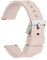 WOCCI 19mm Bracelet de Montre Silicone avec Boucle Argentée pour Femme et Homme (Rose Clair)