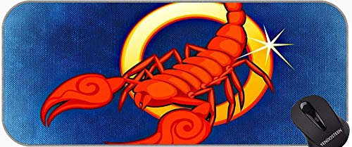 Large Gaming Mouse Pad,Scorpio zodiac constellation astrology symbol themes of Non-Slip Laptop Computer Keyboard Mousepad