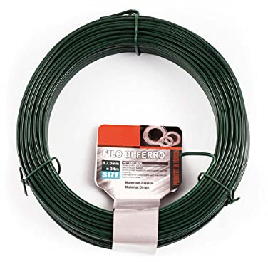 A2ZWORLD Filo Ferro Plastificato Verde, Filo da Giardinaggio, Fascetta Giardino per Piante (34M Ø2mm)