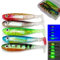 Messeneuheit 2023 Gummifische Set mit Knicklicht/Lockmittel Kanal 12cm | Gummifisch Köder mit 3D Augen & realistischen Dekor | Raubfisch Angel Köder in Köderbox für Zander (5X & Box mit Reflektor)